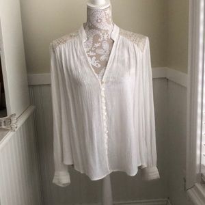 Free people sheer white top